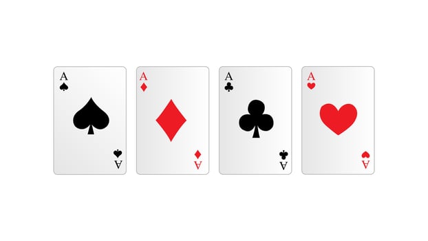 Hearts, clubs, spades and diamonds cards illustration vector