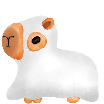 Little ghost Capybara controls white clothes. png