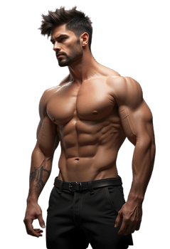 Young fitness man in gym studio png