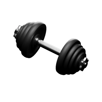 3d Render of black dumbell png