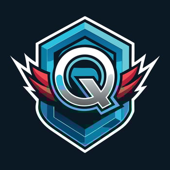 The q logo with wings on it vector