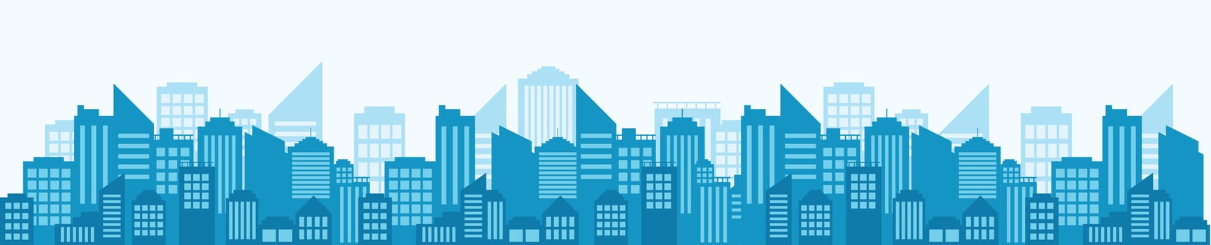 blue shillouette cityscape urban city suburban view vector