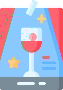 A wine glass with a star and a star vector
