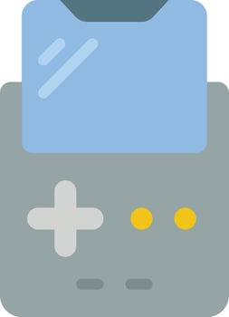 A game console with a blue folder vector