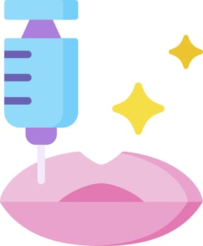 Lip injection illustration vector