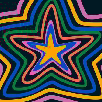 A colorful star with a star in the middle vector