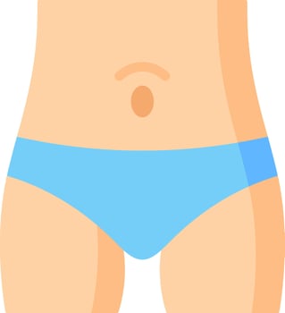 A cartoon man's butt with blue underwear vector