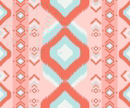 An abstract tribal pattern in coral and turquoise vector