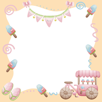 Cute frame with ice cream bicycle png