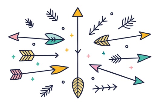 Colorful arrows and arrows in a circle vector
