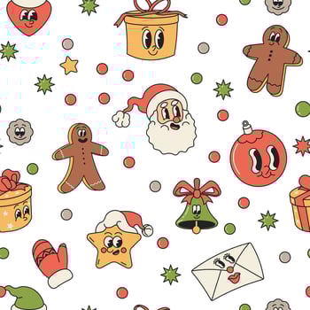 Christmas Festive Seamless Cartoon Pattern vector