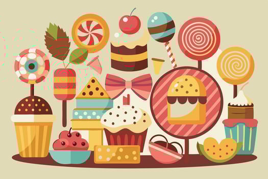 illustration of sweets and sweets vector