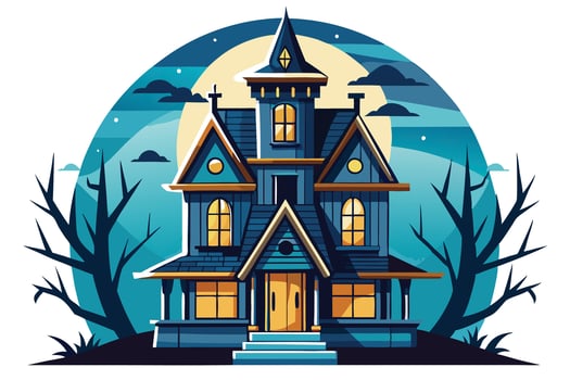 Halloween house illustration vector