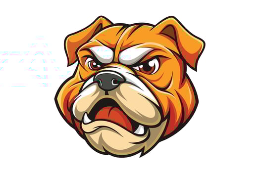 An angry bulldog mascot head on a white background vector