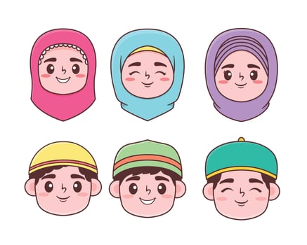 Cute Kids Avatar Collection vector