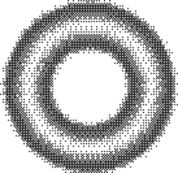 Circle frame with bit pattern texture. Bitmap pixel arcade game effect. Round y2k halftone element. Aesthetic dither gradient. 2000s noisy illustration png