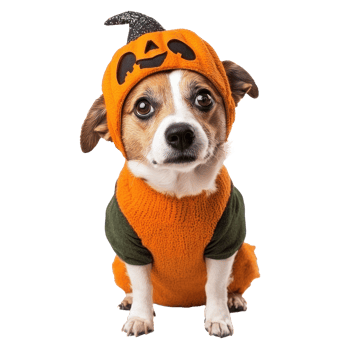 a dog wearing a halloween costume png