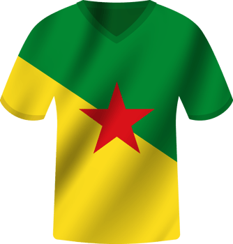 French guiana flag waving jersey soccer team png