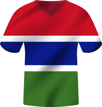 The Gambia flag waving jersey soccer team png