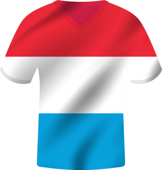 Luxembourg flag waving jersey soccer team png