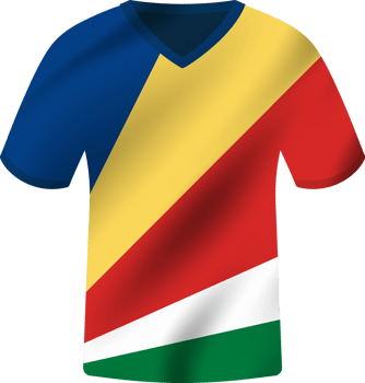 Seychelles flag waving jersey soccer team png