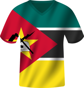 Mozambique flag waving jersey soccer team png