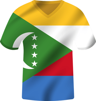 Comoros flag waving jersey soccer team png