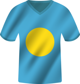 Palau flag waving jersey soccer team png