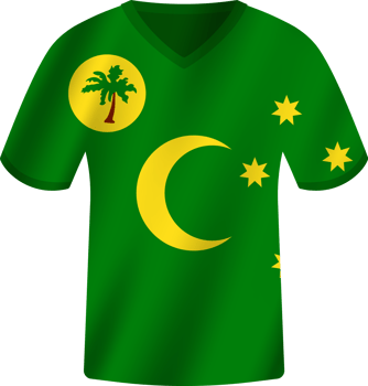 Cocos Keeling Islands flag waving jersey soccer team png