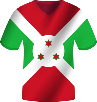 Burundi flag waving jersey soccer team png