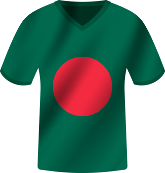 Bangladesh flag waving jersey soccer team png