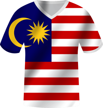 Malaysia flag waving jersey soccer team png