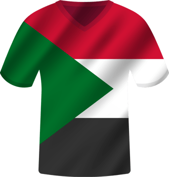 Sudan flag waving jersey soccer team png