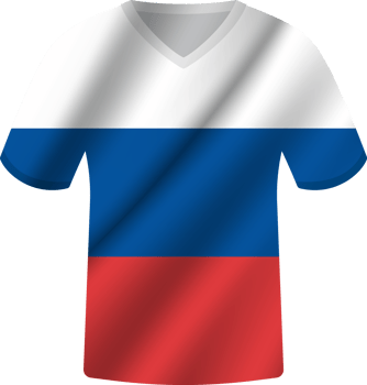 Russia flag waving jersey soccer team png