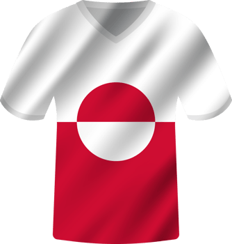 Greenland flag waving jersey soccer team png