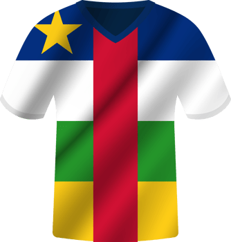 Central African Republic flag waving jersey soccer team png