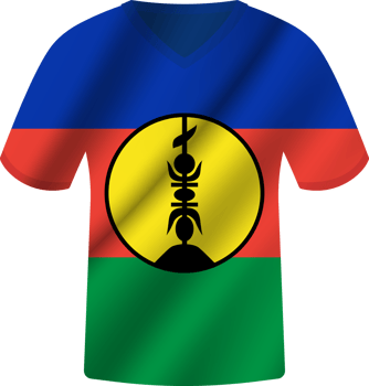 New Caledonia flag waving jersey soccer team png