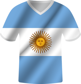 Argentina flag waving jersey soccer team png