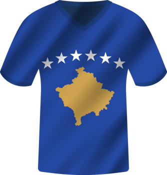 Kosovo flag waving jersey soccer team png