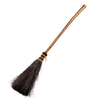 a broom with a black handle and a wooden handle png