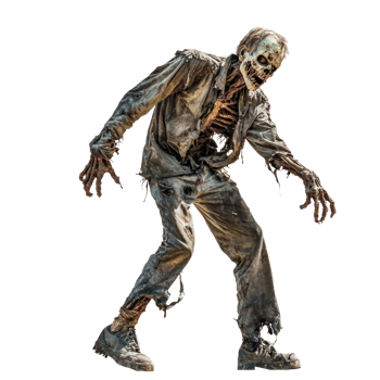 the walking dead zombie walking on transparent background png