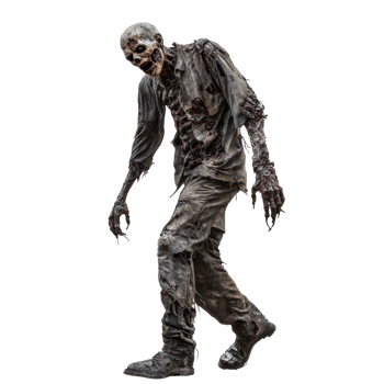 the walking dead zombie walking on transparent background png