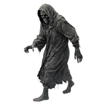 a grim reaper walking in the dark on a transparent background png