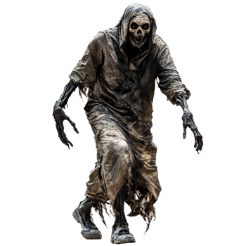 Halloween ghoul walking front view isolate on transparency background png