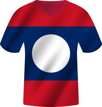 Laos flag waving jersey soccer team png