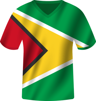 Guyana flag waving jersey soccer team png