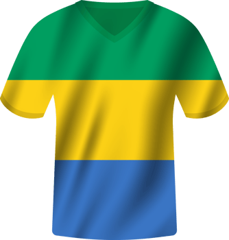 Gabon flag waving jersey soccer team png
