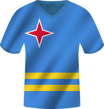 Aruba flag waving jersey soccer team png