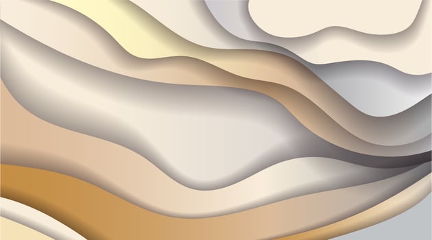 Abstract background with smooth, wavy shapes in shades of beige, grey, and brown. The flowing design creates a calming and elegant effect. Concept of modern art. illustration vector