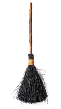 a broom with a black handle and a stick png